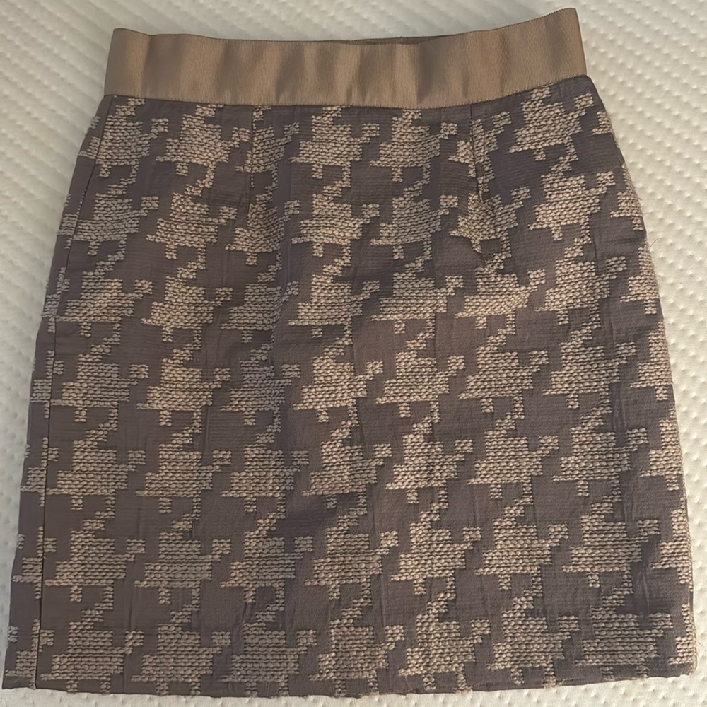 Ann Taylor Loft Beautiful Mauve & Pink Houndstooth Pencil Skirt Size 4